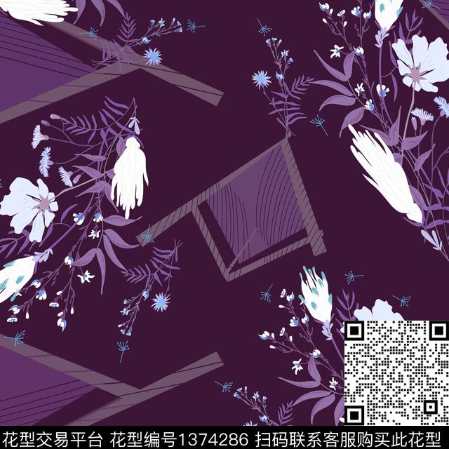 201031.jpg - 1374286 - 几何花卉 大牌风 趣味 - 数码印花花型 － 女装花型设计 － 瓦栏