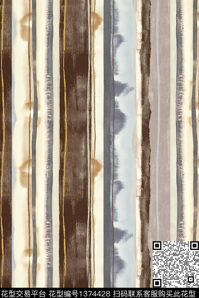 肌理水彩大牌风数码印花花型下载（图片编号: 1374428） - 瓦栏（Walan）