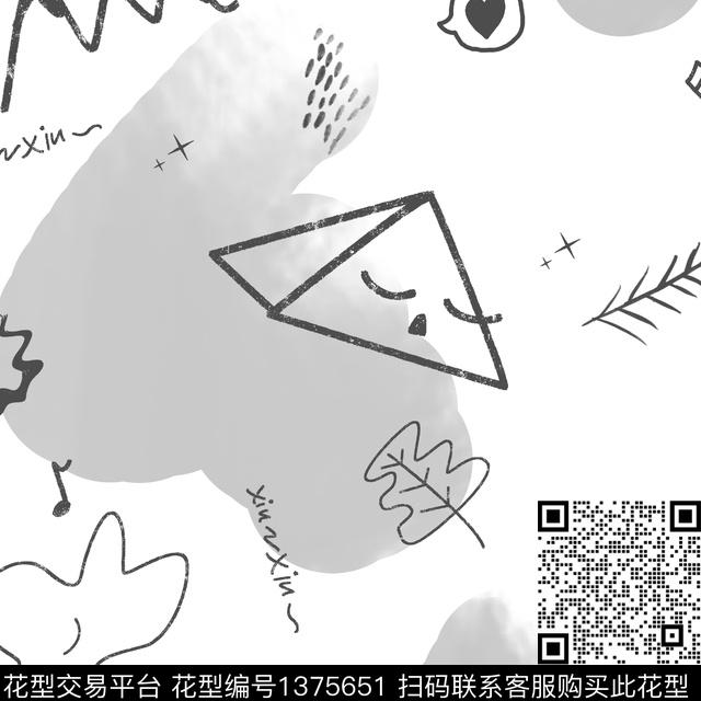 插画2.jpg - 1375651 - 插画 字母 日韩 - 传统印花花型 － 童装花型设计 － 瓦栏