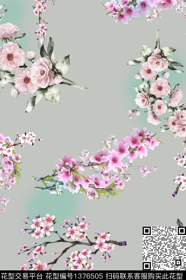 hyr030.jpg - 1376505 - 红花 花卉 素色 - 数码印花花型 － 女装花型设计 － 瓦栏