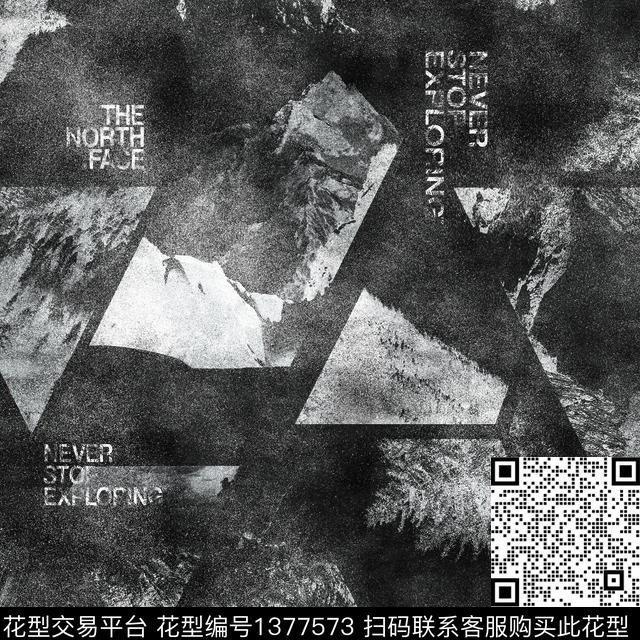 雪山2.jpg - 1377573 - 大牌风 户外 抽象 - 数码印花花型 － 男装花型设计 － 瓦栏