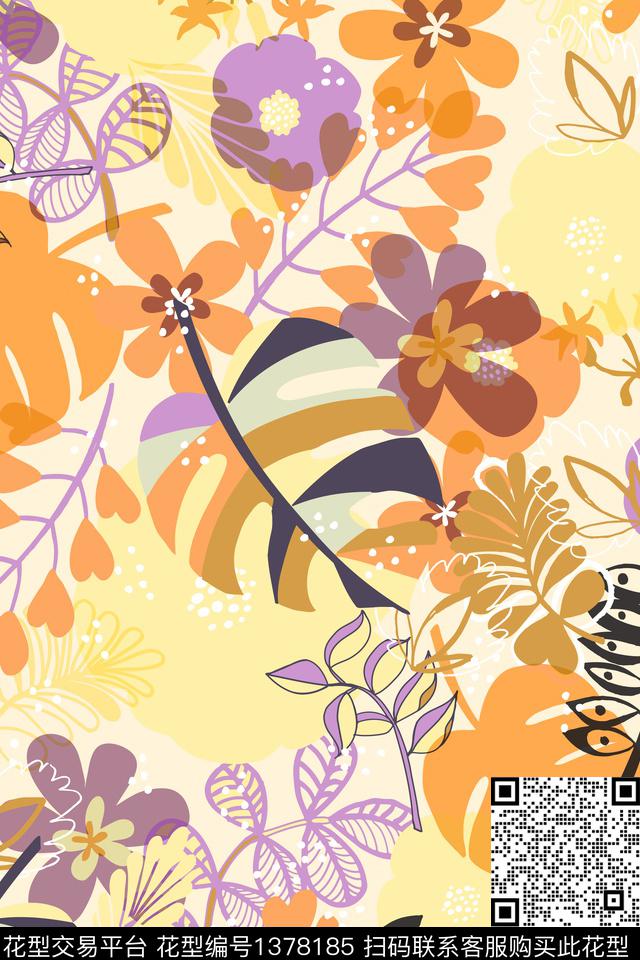 花卉033-4.jpg - 1378185 - 花卉 花瓣 大牌风 - 数码印花花型 － 女装花型设计 － 瓦栏