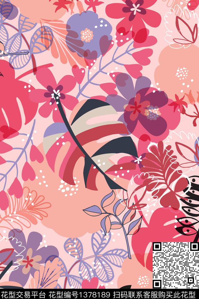 花卉033.jpg - 1378189 - 花卉 花瓣 大牌风 - 数码印花花型 － 女装花型设计 － 瓦栏