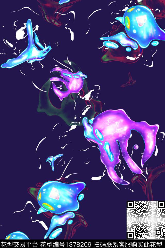 ME012.jpg - 1378209 - 抽象 手绘 趣味 - 数码印花花型 － 女装花型设计 － 瓦栏