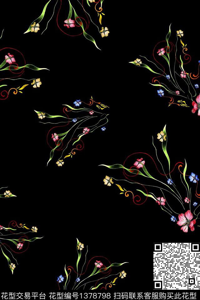 dear-20316.jpg - 1378798 - 旗袍 香云纱 真丝 - 数码印花花型 － 女装花型设计 － 瓦栏