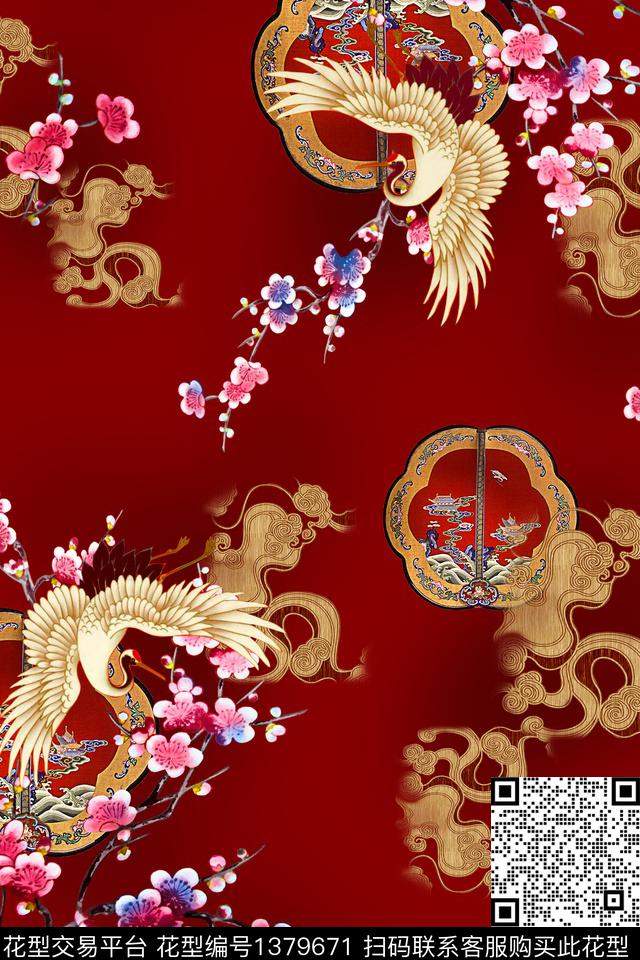 ME018c.jpg - 1379671 - 旗袍 香云纱 雕印花型 - 数码印花花型 － 女装花型设计 － 瓦栏