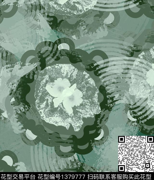 12332121321.jpg - 1379777 - 几何 花卉 抽象 - 数码印花花型 － 女装花型设计 － 瓦栏
