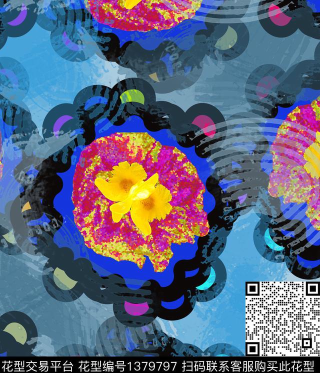 123321.jpg - 1379797 - 几何 花卉 抽象 - 数码印花花型 － 女装花型设计 － 瓦栏
