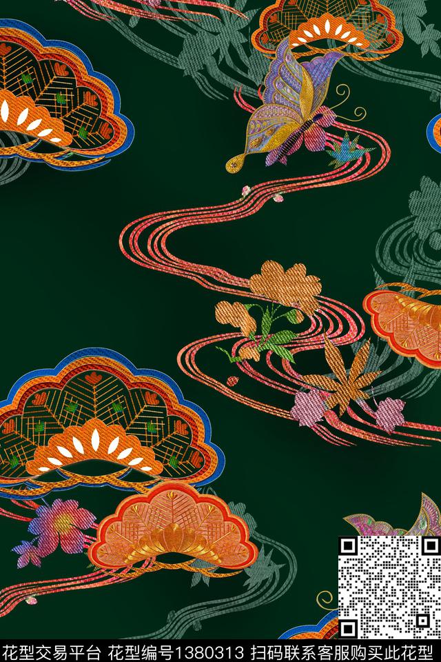 ME020c.jpg - 1380313 - 旗袍 香云纱 雕印花型 - 数码印花花型 － 女装花型设计 － 瓦栏