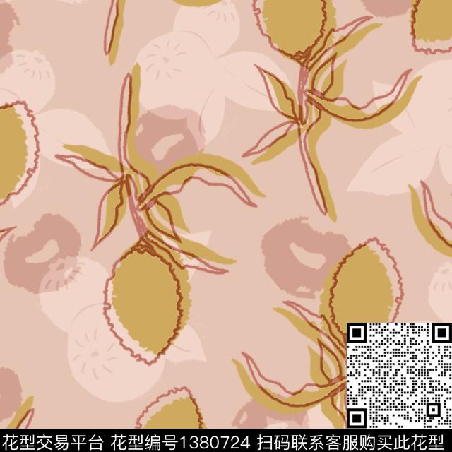 花花蓝莓图案16x16.jpg - 1380724 - 彩底花卉 插画 抽象花卉 - 数码印花花型 － 女装花型设计 － 瓦栏
