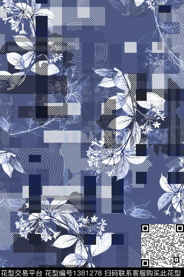 662.jpg - 1381278 - 线条 抽象花卉 休闲 - 数码印花花型 － 女装花型设计 － 瓦栏