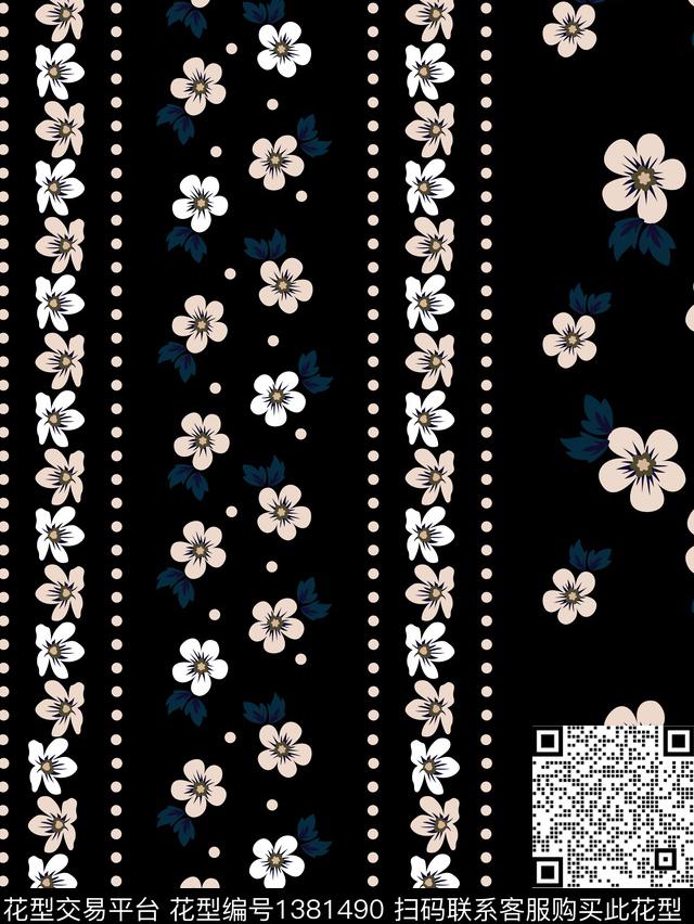 大牌风印花条纹数码印花花型下载（图片编号: 1381490） - 瓦栏（Walan）