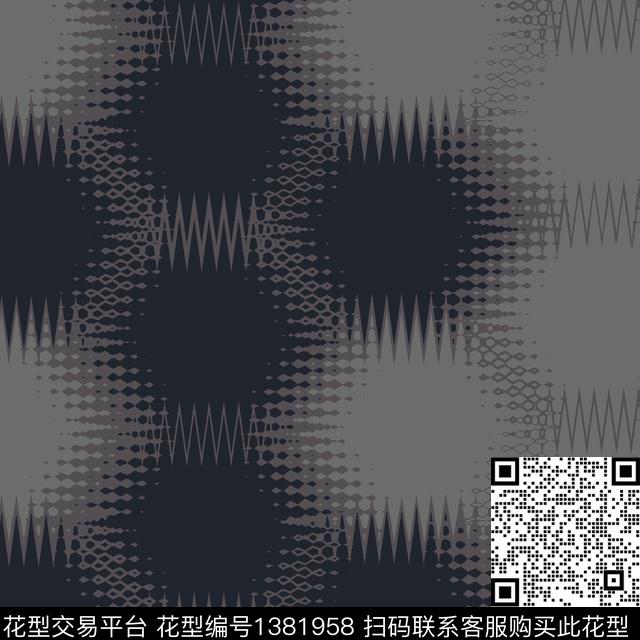 学院几何简约传统印花花型下载（图片编号: 1381958） - 瓦栏（Walan）