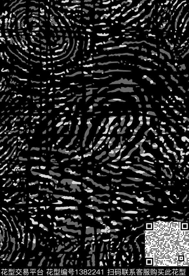 2020-122A.jpg - 1382241 - 男士夹克系列 男士羽绒服系列 黑色系列 - 传统印花花型 － 男装花型设计 － 瓦栏
