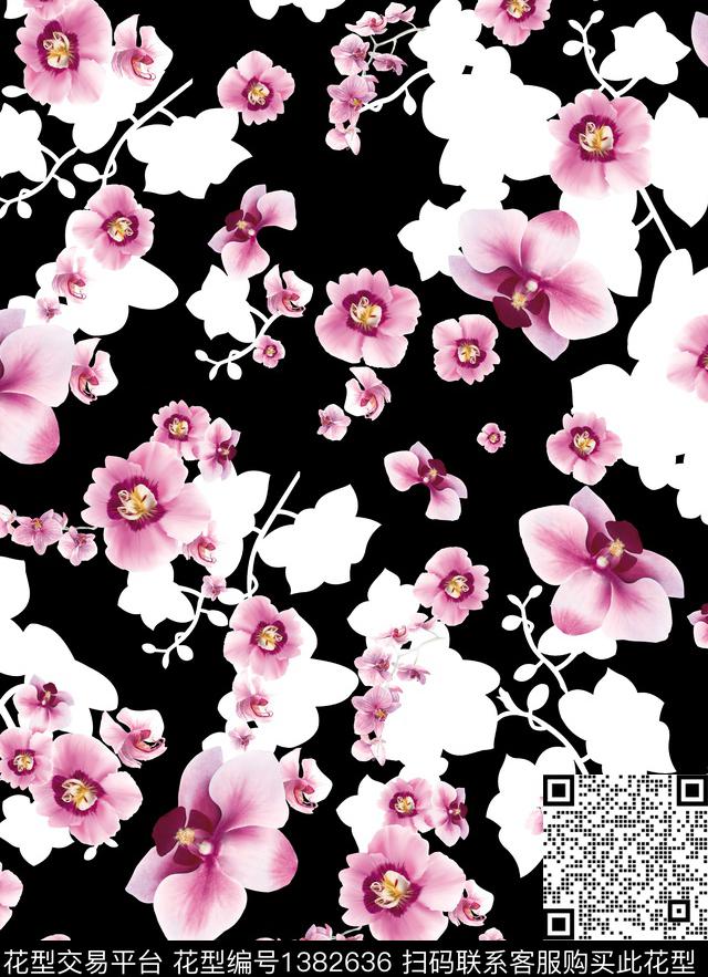 花卉大牌风小碎花数码印花花型下载（图片编号: 1382636） - 瓦栏（Walan）