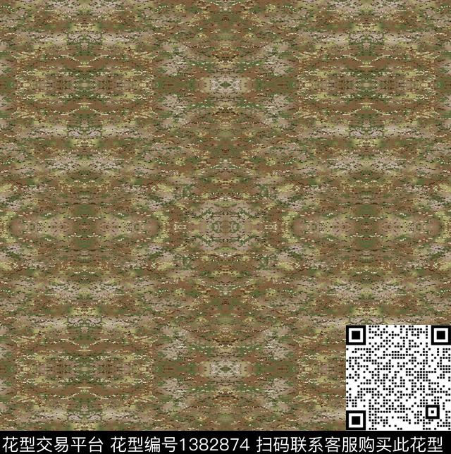 定位花扎染花型迷彩数码印花花型下载（图片编号: 1382874） - 瓦栏（Walan）