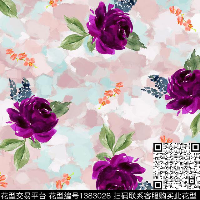 ASMYSJ0603.jpg - 1383028 - 数码花型 绿植树叶 花卉 - 数码印花花型 － 女装花型设计 － 瓦栏