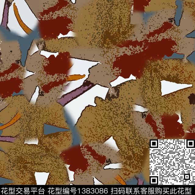 男装抽象迷彩图案数码印花花型下载（图片编号: 1383086） - 瓦栏（Walan）
