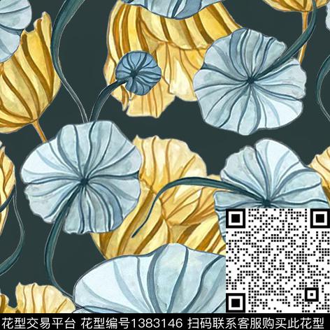 Summer_5.jpg - 1383146 - 绿植树叶 花卉 大牌风 - 数码印花花型 － 墙纸花型设计 － 瓦栏