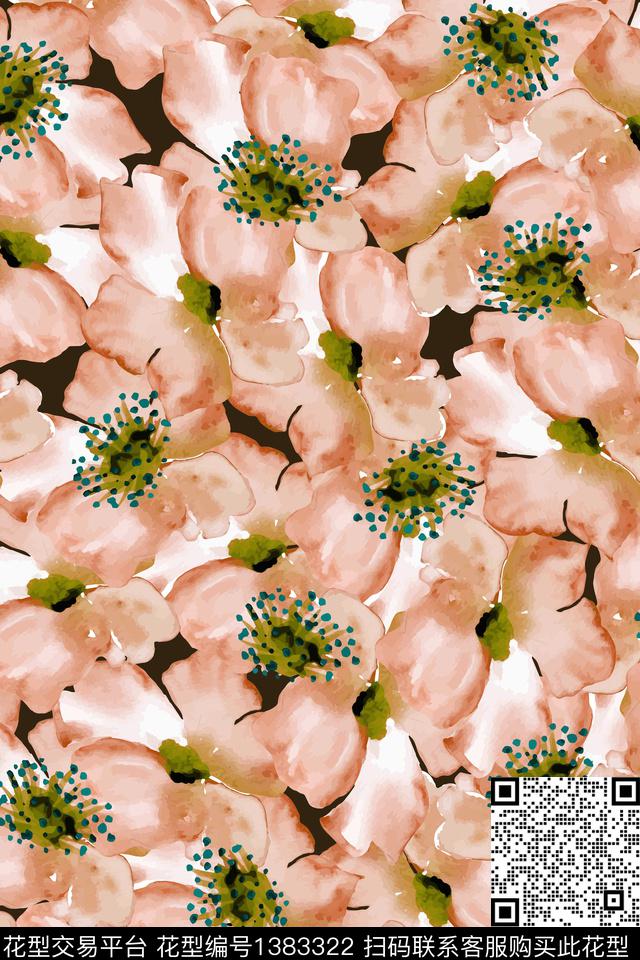 花卉109-2.jpg - 1383322 - 花卉 满版散花 花瓣 - 数码印花花型 － 女装花型设计 － 瓦栏