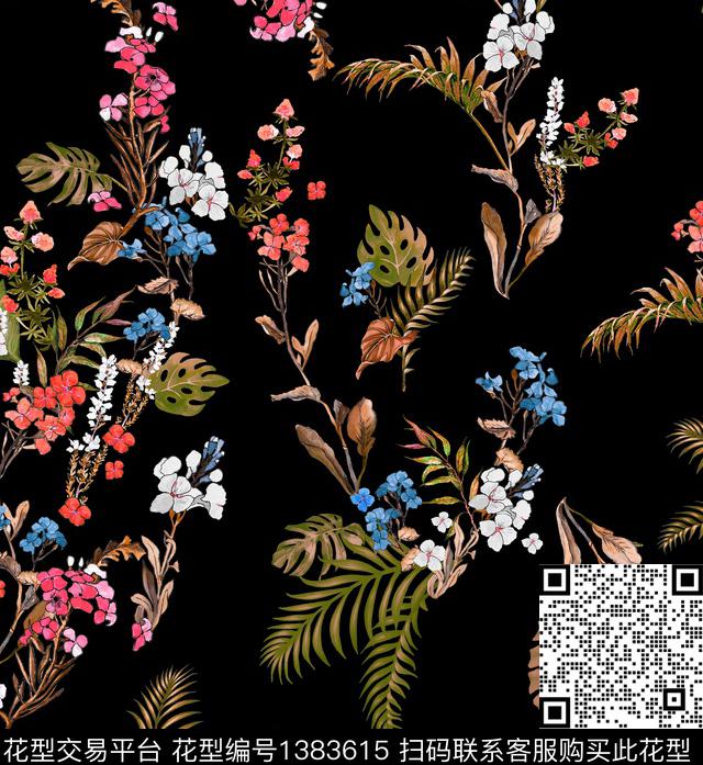 ant0074 副本.jpg - 1383615 - 绿植树叶 花卉 雕印花型 - 数码印花花型 － 女装花型设计 － 瓦栏