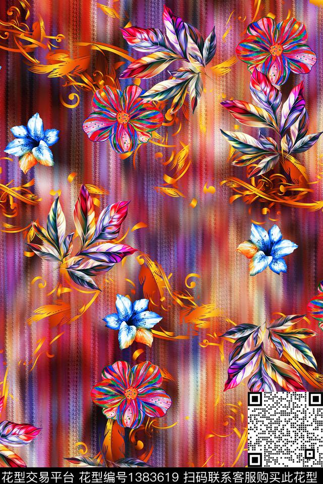 ant0075 副本.jpg - 1383619 - 绿植树叶 纹理 花卉 - 数码印花花型 － 女装花型设计 － 瓦栏