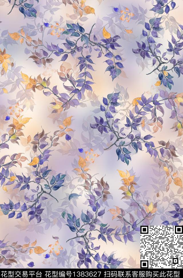 大牌风几何抽象数码印花花型下载（图片编号: 1383627） - 瓦栏（Walan）