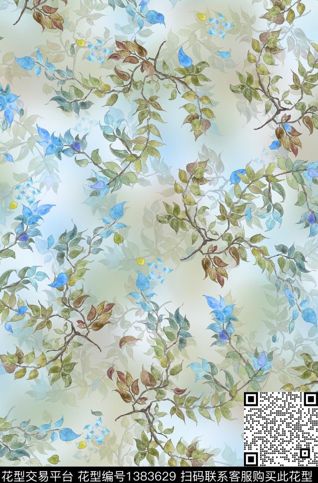 大牌风几何抽象数码印花花型下载（图片编号: 1383629） - 瓦栏（Walan）