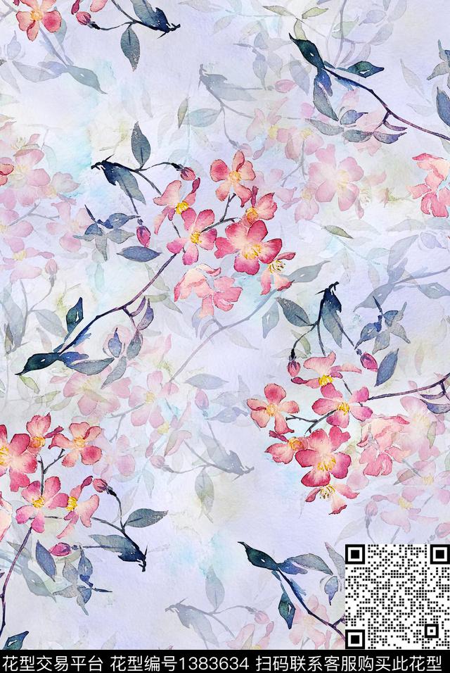 花卉小碎花连衣裙数码印花花型下载（图片编号: 1383634） - 瓦栏（Walan）