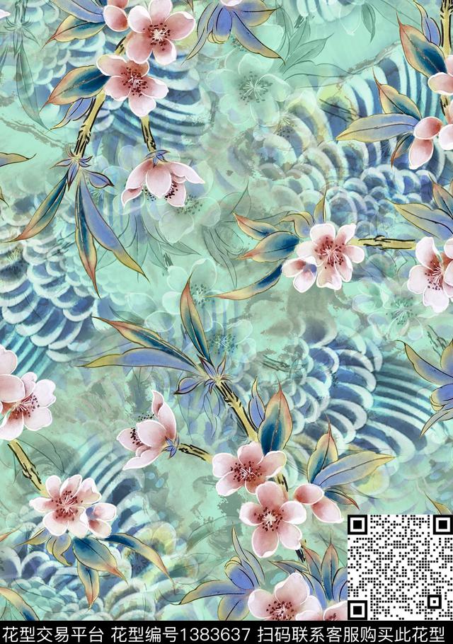 花卉小碎花连衣裙数码印花花型下载（图片编号: 1383637） - 瓦栏（Walan）