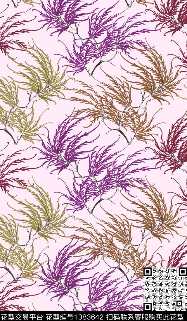 花卉扎染花型小碎花数码印花花型下载（图片编号: 1383642） - 瓦栏（Walan）