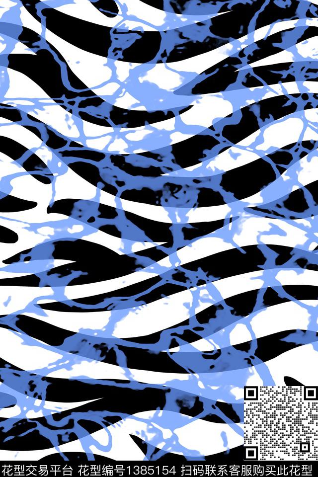 斑马动物纹.jpg - 1385154 - 水彩 动物纹 大牌风 - 数码印花花型 － 女装花型设计 － 瓦栏
