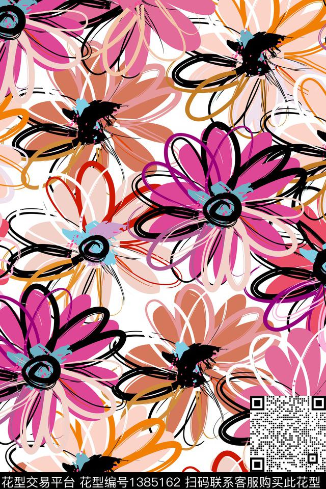 花卉038.jpg - 1385162 - 菊花 花卉 花瓣 - 数码印花花型 － 女装花型设计 － 瓦栏