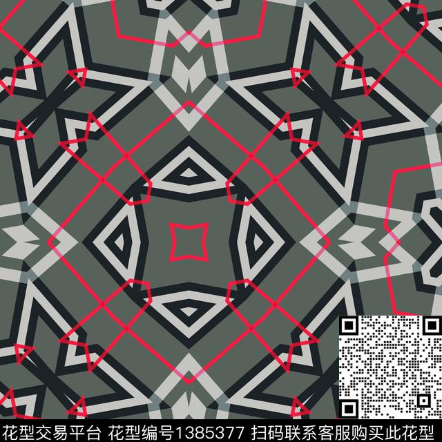 格子    几何.jpg - 1385377 - 几何 格子 数码花型 - 数码印花花型 － 女装花型设计 － 瓦栏