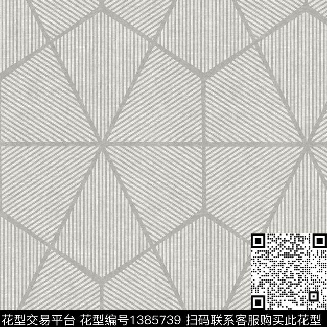 几何大牌风条纹数码印花花型下载（图片编号: 1385739） - 瓦栏（Walan）