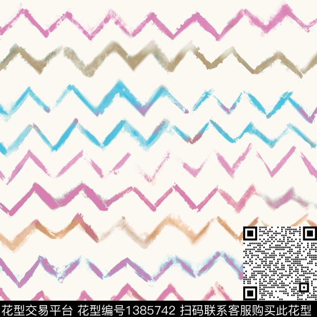 几何男装春夏花型数码印花花型下载（图片编号: 1385742） - 瓦栏（Walan）