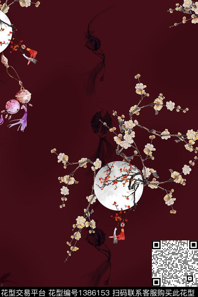 dear-20331-1.jpg - 1386153 - 旗袍 香云纱 真丝 - 数码印花花型 － 女装花型设计 － 瓦栏
