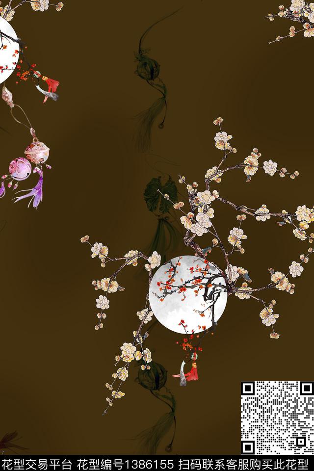 dear-20331-3.jpg - 1386155 - 旗袍 香云纱 真丝 - 数码印花花型 － 女装花型设计 － 瓦栏