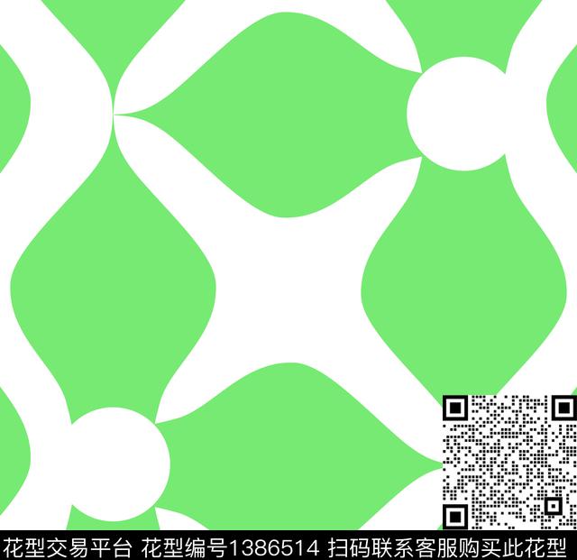 叶子1.jpg - 1386514 - 几何 简约 几何花卉 - 数码印花花型 － 床品花型设计 － 瓦栏
