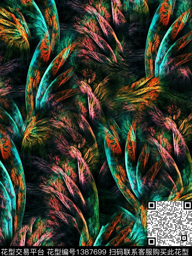 ant0090 副本.jpg - 1387699 - 羽毛 纹理 抽象 - 数码印花花型 － 女装花型设计 － 瓦栏