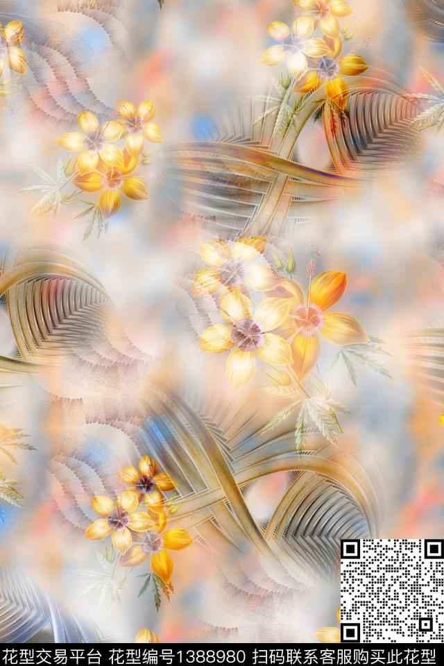 ML001.jpg - 1388980 - 炫彩 颜色 民族花卉 - 数码印花花型 － 泳装花型设计 － 瓦栏
