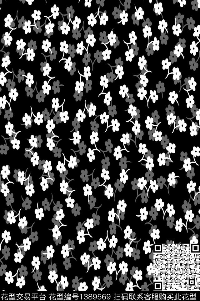 P604.jpg - 1389569 - 黑底花卉 花卉 大牌风 - 数码印花花型 － 女装花型设计 － 瓦栏