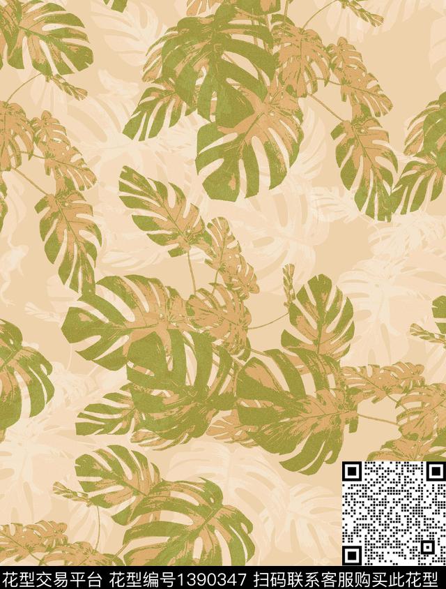 TROBR3.jpg - 1390347 - 植物 棕榈树 夏季花型 - 数码印花花型 － 女装花型设计 － 瓦栏