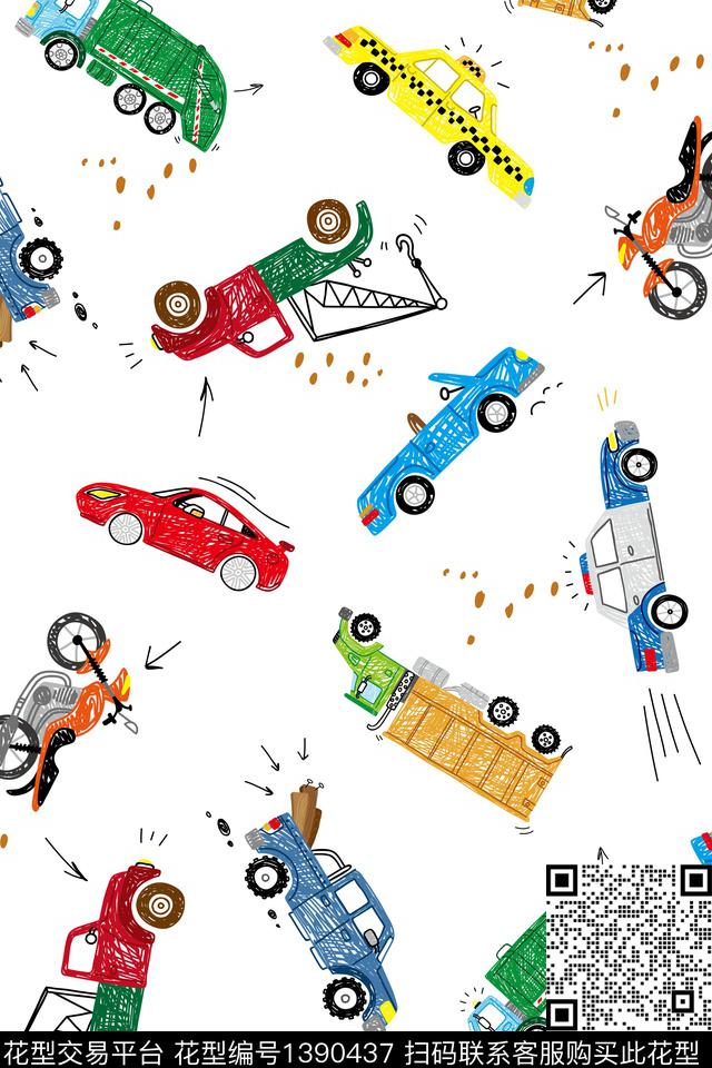 汽车童装卡通传统印花花型下载（图片编号: 1390437） - 瓦栏（Walan）