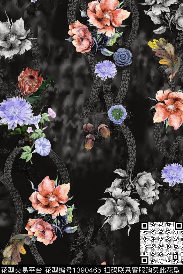 d6 拷贝.jpg - 1390465 - 彩底花卉 数码花型 抽象花卉 - 数码印花花型 － 女装花型设计 － 瓦栏