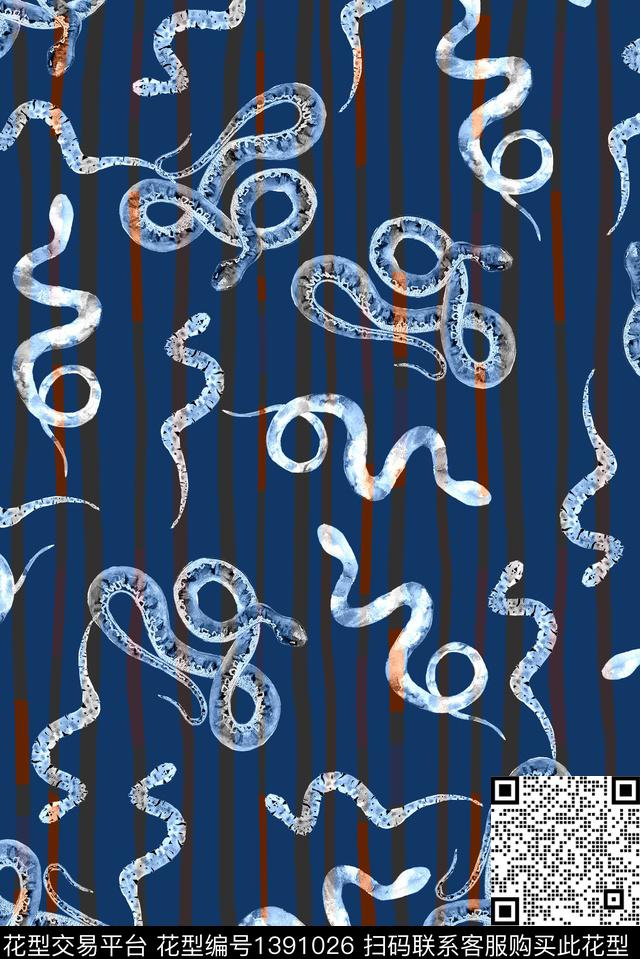725.jpg - 1391026 - 蛇 大牌风 休闲 - 数码印花花型 － 女装花型设计 － 瓦栏
