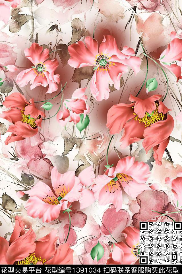 P614.jpg - 1391034 - 肌理 花卉 大牌风 - 数码印花花型 － 女装花型设计 － 瓦栏