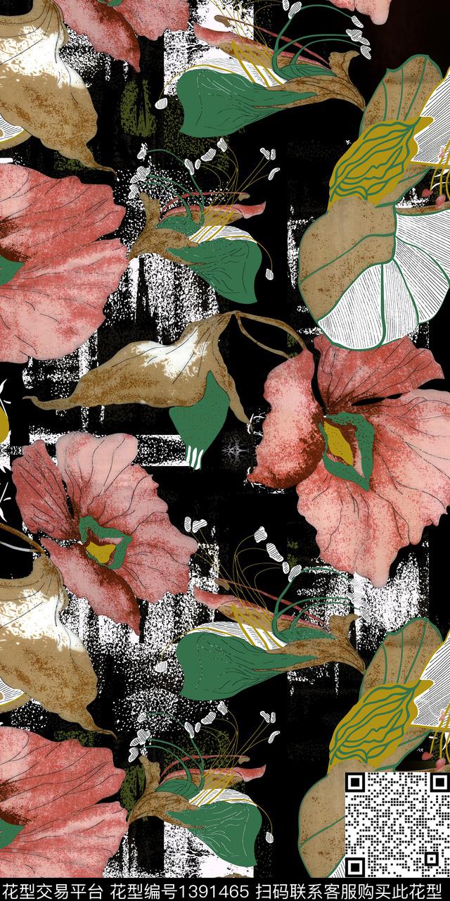 10.jpg - 1391465 - 花卉 3D立体 绿植树叶 - 数码印花花型 － 女装花型设计 － 瓦栏