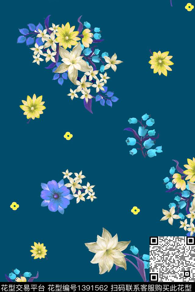 花卉001 - 小号-3.jpg - 1391562 - 花卉 兰花 花瓣 - 数码印花花型 － 女装花型设计 － 瓦栏