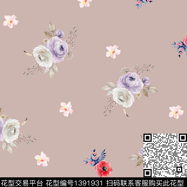 ASMYSJ0622.jpg - 1391931 - 绿植树叶 数码花型 花卉 - 数码印花花型 － 女装花型设计 － 瓦栏